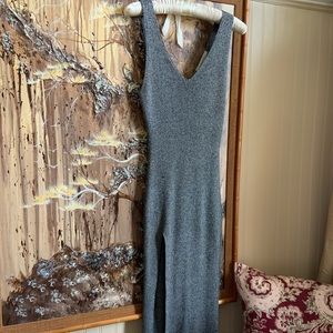 Grey knit cocktail dress